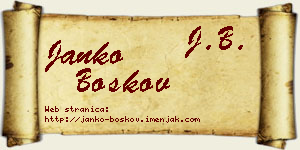 Janko Boškov vizit kartica